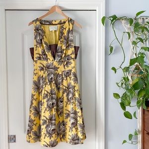 Anthropologie Leifsdottir yellow floral dress